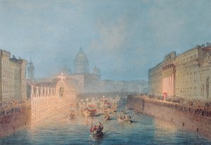 Illumination à la Moyka à Saint-Pétersbourg, 1856 - Vasili Semenovich Sadovnikov